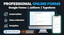 design jotform, survey form, google form, typeform with automation