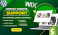manage wix website for monthly updates and maintenance