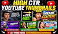 design youtube thumbnail, clickbait thumbnail and high CTR thumbnail
