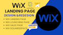 design, redesign wix website, ecommerce landing page, online store developement