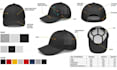 design cap, hat tech pack, trucker, bucket hat, dad, flat sketch with 3d mockup