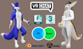 custom vrchat furry avatar 3d fursona model with facial rigging and physbones