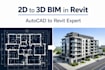 convert 2d drawings into 3d bim model in revit