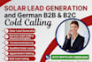 generate solar roofing leads with german cold calling and appointment setting