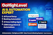 build gohighlevel virtual assistant ai voice chatbot, whitelable saas website