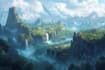 draw fantasy background and landscape