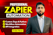 set up zapier automation, zap integration, and custom zaps with python