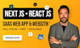 develop next js react js saas web app and custom business website
