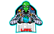 design high quality alien mascot logo with t shirt design
