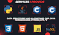 python c cpp oop data structure java and algorithms programing task projects