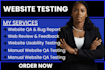 do website QA testing, usability testing and bug report