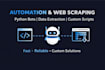 build web scraping scripts, automation bots and data extraction tools
