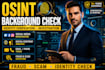 do osint background check, identity verification, online private investigation