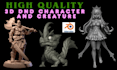 sculpt 3d dnd, 3d characters, figurine, 3d creatures model stl for 3d printing