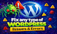 fix wordpress issues, fix wordpress critical errors, bugs and fix woocommerce