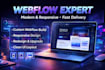 design and develop a unique webflow website, reponsive design