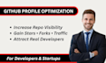 optimize github profile, increase repo visibility, stars and traffic