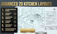 design 2d and 3d kitchen drawing kitchen layout kitchen design 3d rendering
