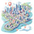illustrate a creative vector map