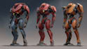 draw mecha robot armor character concept for you