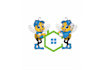 design home services bee mascot logo