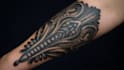 custom an abstract black tattoo design