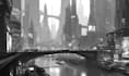 make a detailed cyberpunk urban environment concept art