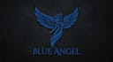 design a beautiful and elegant blue angel logo
