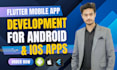 do flutter mobile app development for android and ios apps as flutter dev