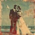 create a vintage style wedding poster design