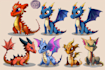 draw cartoon for character, monster, dragon