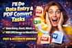 do data entry PDF conversion accurate fast data entry services