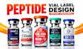 product label design, peptide label and vial label design