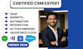 set up marketing automation in activecampaign, marketo, keap, salesforce cloud