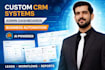 develop an ai powered custom CRM system or admin dashboard