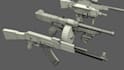 create gun model 3d hard surface models with textures and renders