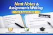 write notes and assignments