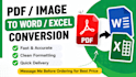 convert PDF or images to excel or word accurately