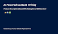 write ai powered SEO product descriptions and social media content