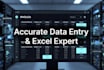 do quick data entry excel and admin support