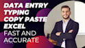 do fast and accurate data entry, typing and copy paste work
