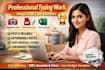do fast typing work from image, PDF or handwritten to word excel pdf