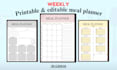 printable editable meal planner