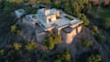 3d hill house design, residential site plan cgi render, 3d terrain design model