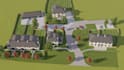 buildup modern suburban building, residential housing development, cgi rendering