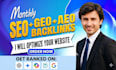 optimize your website with SEO, GEO, aeo and backlinks monthly