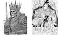 draw a detailed fantasy character ink illustration