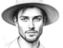 make a charcoal or ink portrait