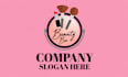 make stylish and professional makeup brushes logo for your brand