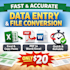 do fast and accurate data entry, copy paste, excel, and typing work